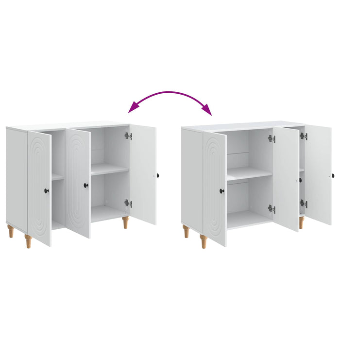 Bufet Alb 89 x 34,5 x 80 cm Lemn prelucrat - WALTI WALTI