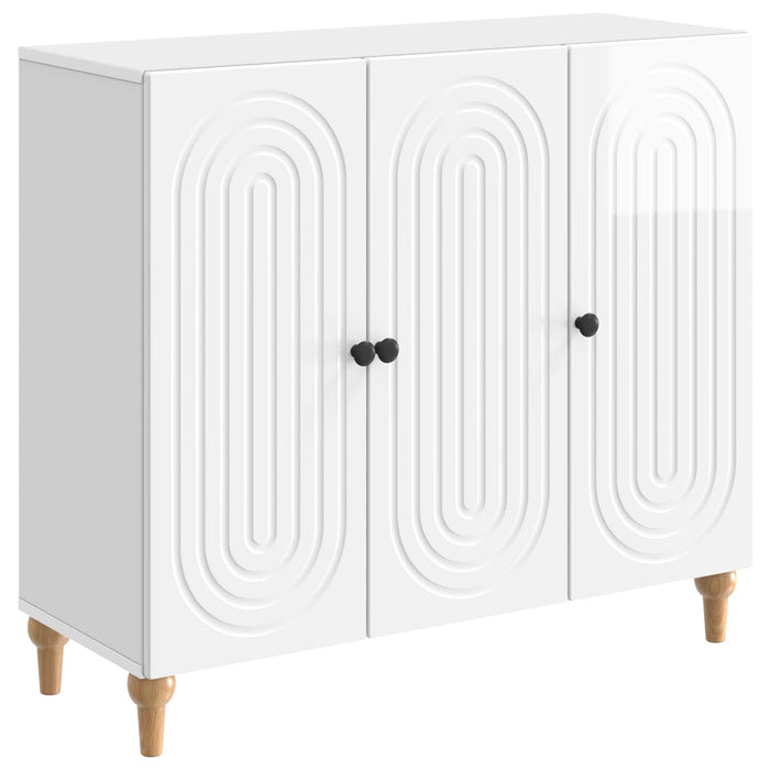 Bufet Alb foarte lucios 89 x 34,5 x 80 cm Lemn prelucrat - WALTI WALTI