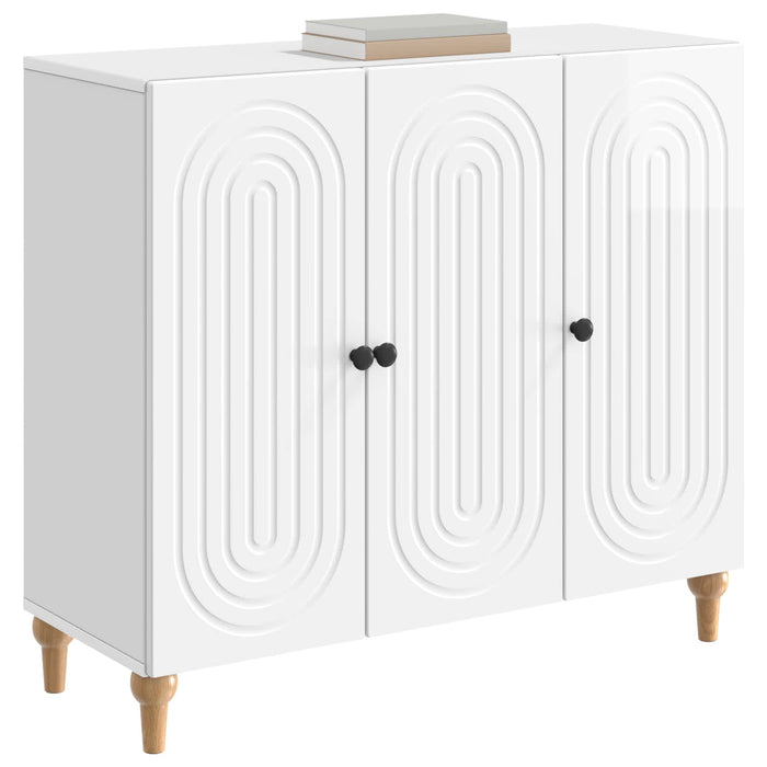 Bufet Alb foarte lucios 89 x 34,5 x 80 cm Lemn prelucrat - WALTI WALTI