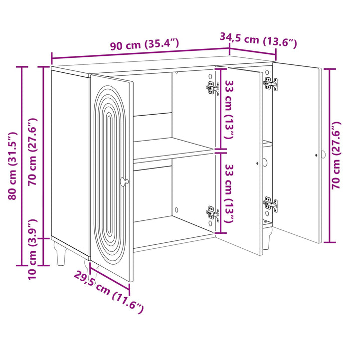 Bufet Lemn vechi 89 x 34,5 x 80 cm Lemn prelucrat - WALTI WALTI