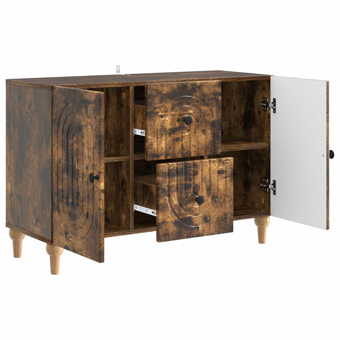 Cabinet TV Stejar fumuriu 89 x 34,5 x 60 cm Lemn prelucrat - WALTI WALTI