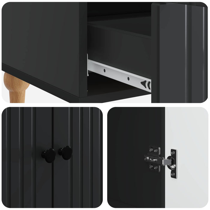 Bufet cu sertar Negru 66 x 34,5 x 95 cm Lemn prelucrat - WALTI WALTI