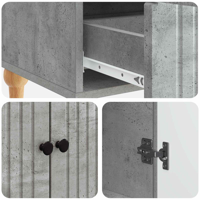 Bufet cu sertar Gri Beton 66 x 34,5 x 95 cm Lemn prelucrat - WALTI WALTI