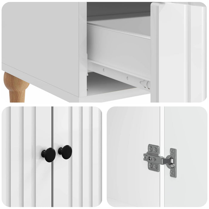 Bufet Alb foarte lucios 66 x 34,5 x 95 cm Lemn prelucrat - WALTI WALTI