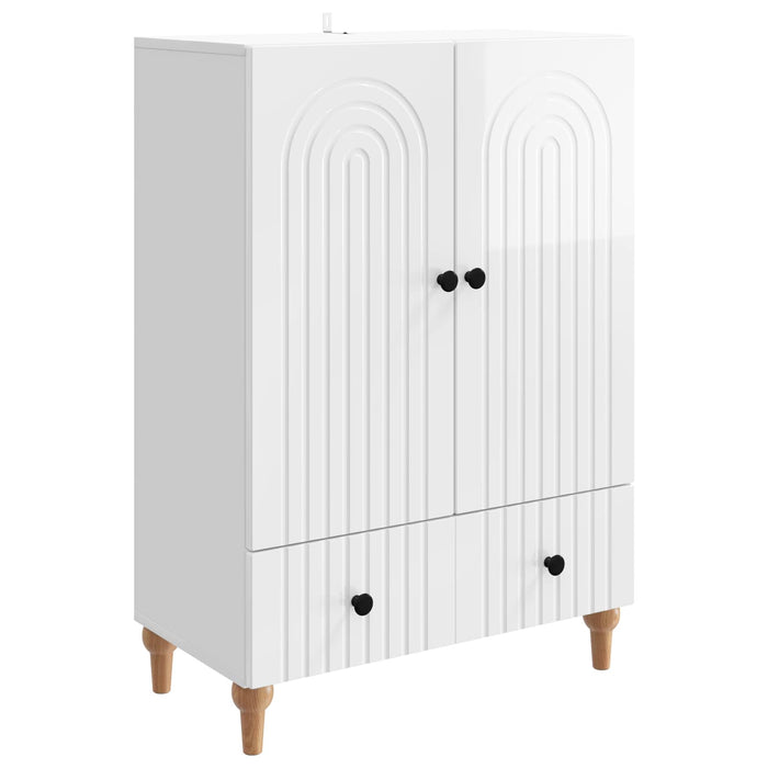 Bufet Alb foarte lucios 66 x 34,5 x 95 cm Lemn prelucrat - WALTI WALTI