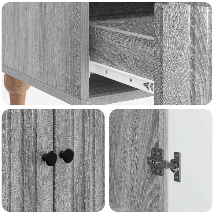 Bufet cu sertar Sonoma gri 66 x 34,5 x 95 cm Lemn prelucrat - WALTI WALTI
