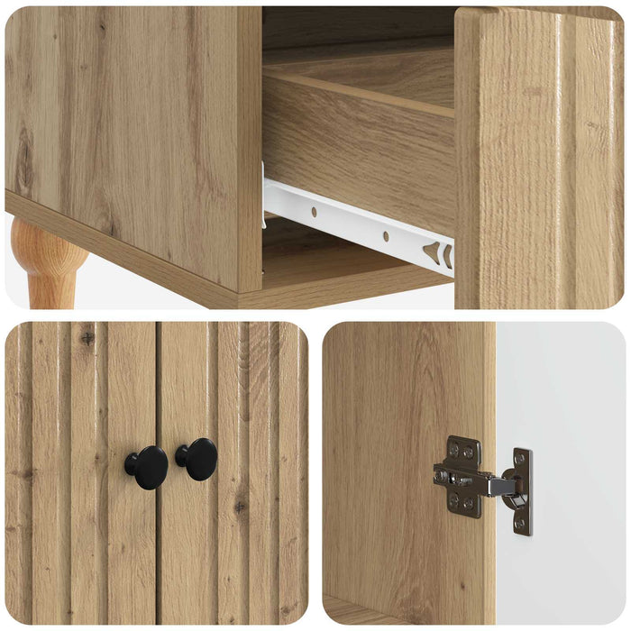 Bufet Stejar Artizanal 66 x 34,5 x 95 cm Lemn prelucrat - WALTI WALTI