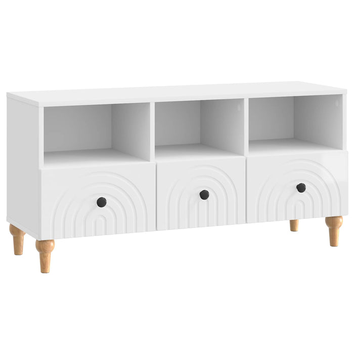 Cabinet TV Alb Lucios 102 x 34,5 x 50 cm Lemn prelucrat - WALTI WALTI
