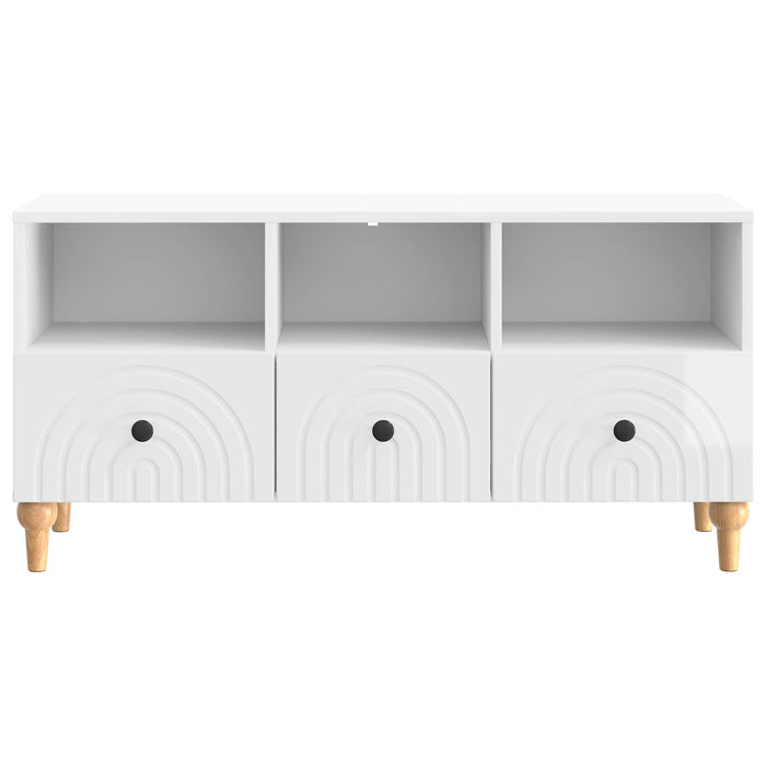 Cabinet TV Alb Lucios 102 x 34,5 x 50 cm Lemn prelucrat - WALTI WALTI