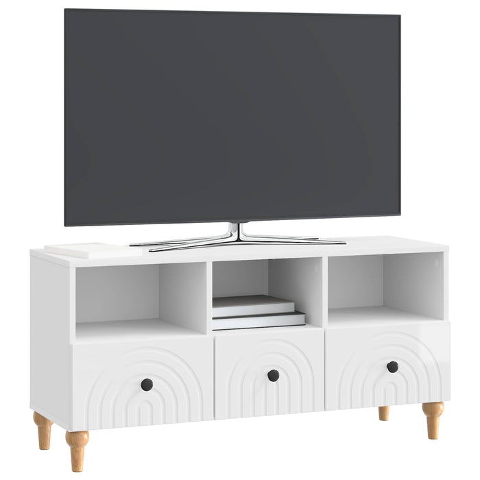 Cabinet TV Alb Lucios 102 x 34,5 x 50 cm Lemn prelucrat - WALTI WALTI