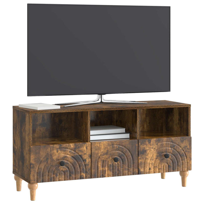 Cabinet TV Stejar Afumat 102 x 34,5 x 50 cm Lemn prelucrat - WALTI WALTI