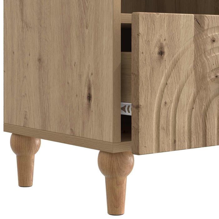 Cabinet TV Stejar Artizanal 102 x 34,5 x 50 cm Lemn prelucrat - WALTI WALTI