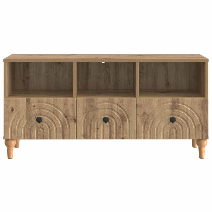 Cabinet TV Stejar Artizanal 102 x 34,5 x 50 cm Lemn prelucrat - WALTI WALTI