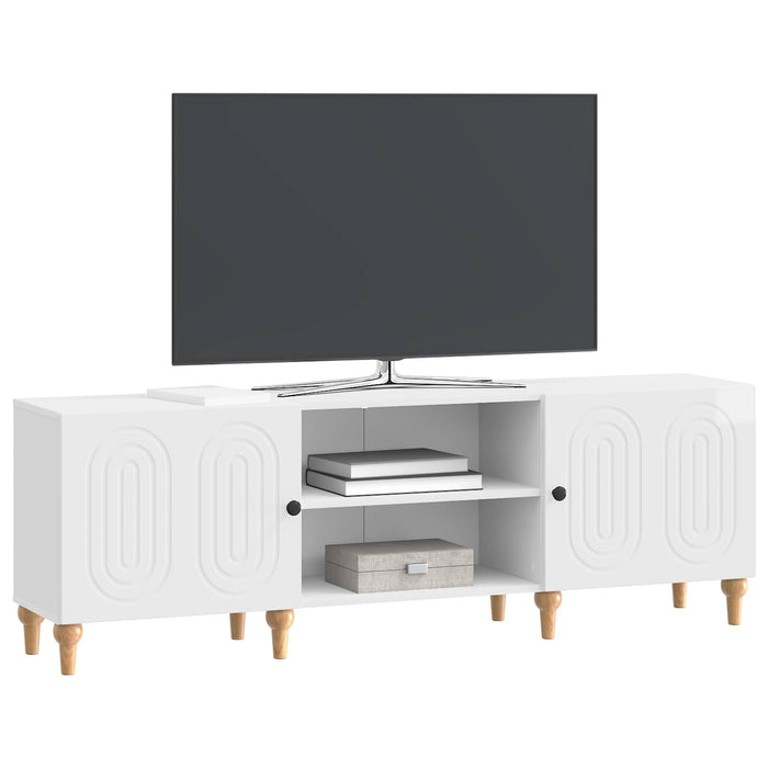 Cabinet TV Alb foarte lucios 150 x 31 x 50 cm Lemn prelucrat - WALTI WALTI