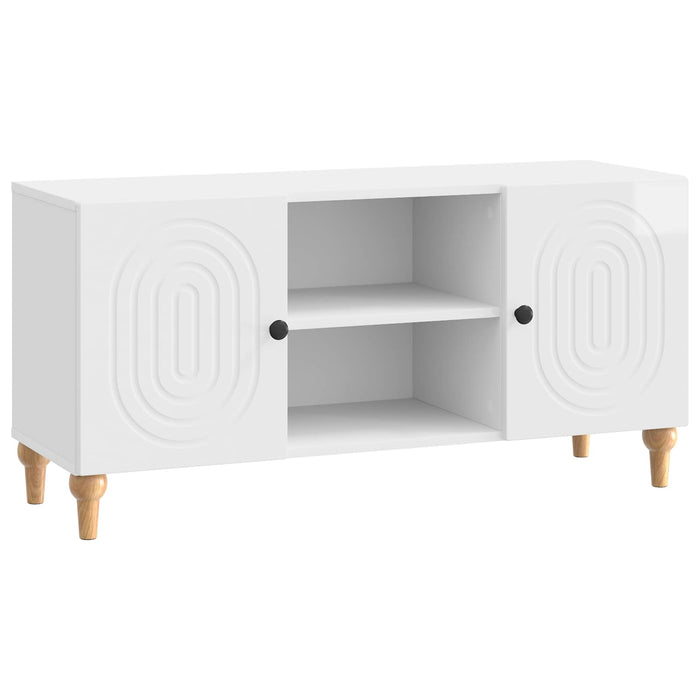 Cabinet TV Alb foarte lucios 102 x 34,5 x 50 cm Lemn prelucrat - WALTI WALTI
