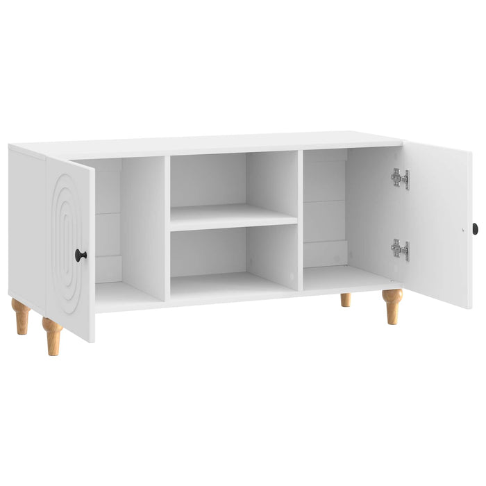 Cabinet TV Alb foarte lucios 102 x 34,5 x 50 cm Lemn prelucrat - WALTI WALTI