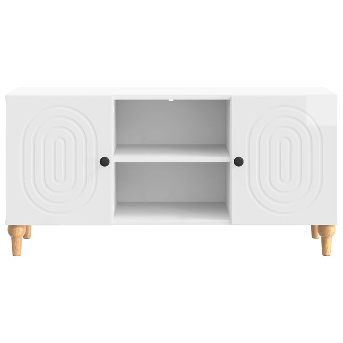Cabinet TV Alb foarte lucios 102 x 34,5 x 50 cm Lemn prelucrat - WALTI WALTI