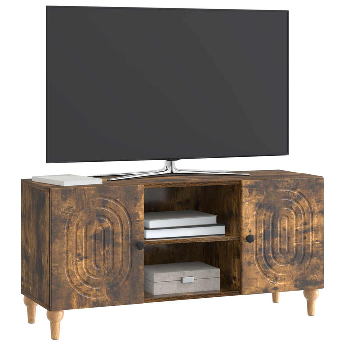 Cabinet TV Stejar fumuriu 102 x 34,5 x 50 cm Lemn prelucrat - WALTI WALTI
