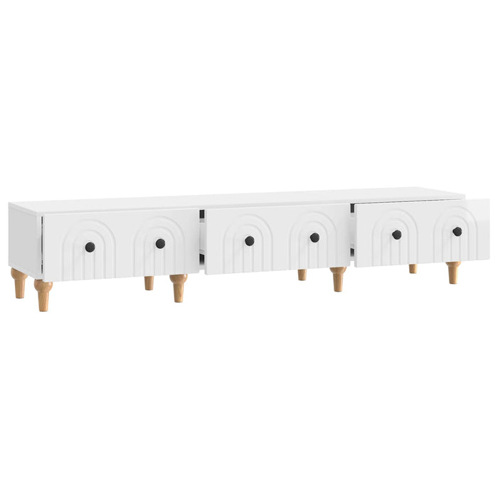 Cabinet TV Alb foarte lucios 147 x 34,5 x 30 cm Lemn prelucrat - WALTI WALTI
