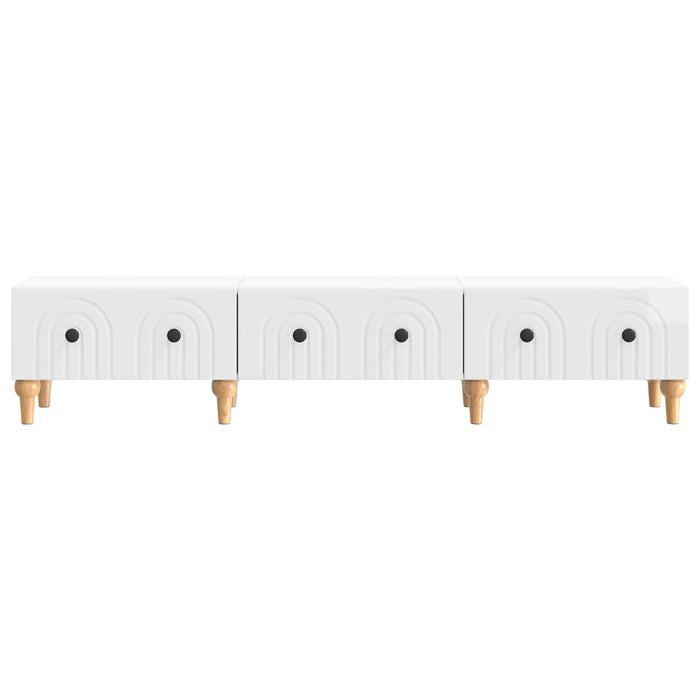 Cabinet TV Alb foarte lucios 147 x 34,5 x 30 cm Lemn prelucrat - WALTI WALTI