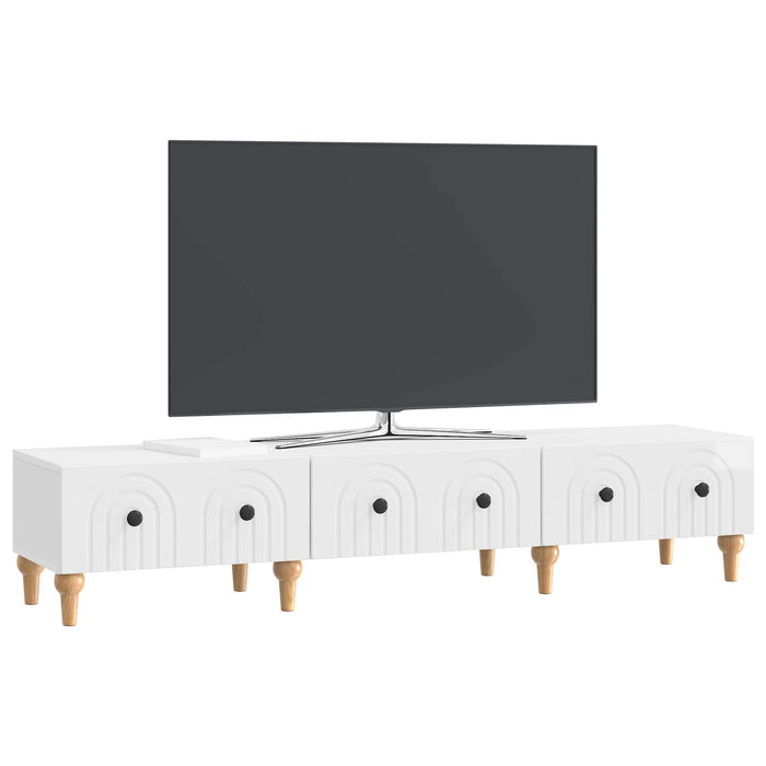 Cabinet TV Alb foarte lucios 147 x 34,5 x 30 cm Lemn prelucrat - WALTI WALTI