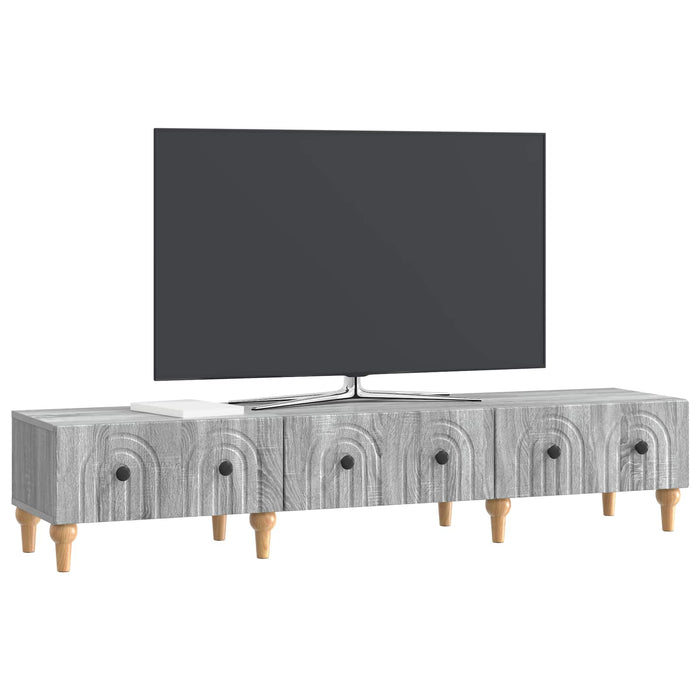 Cabinet TV Sonoma gri 147 x 34,5 x 30 cm Lemn prelucrat - WALTI WALTI