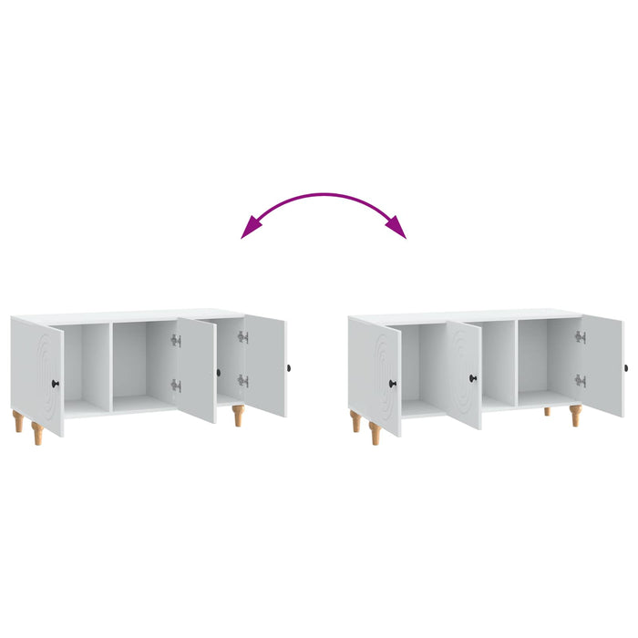 Cabinet TV Alb 99 x 34,5 x 50 cm Lemn prelucrat - WALTI WALTI
