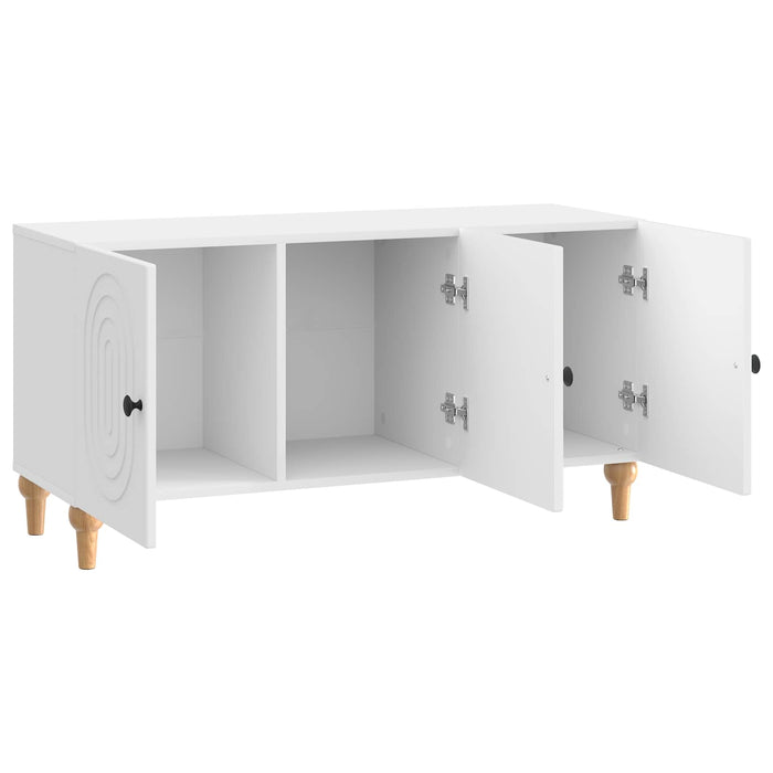 Cabinet TV Alb foarte lucios 99 x 34,5 x 50 cm Lemn prelucrat - WALTI WALTI