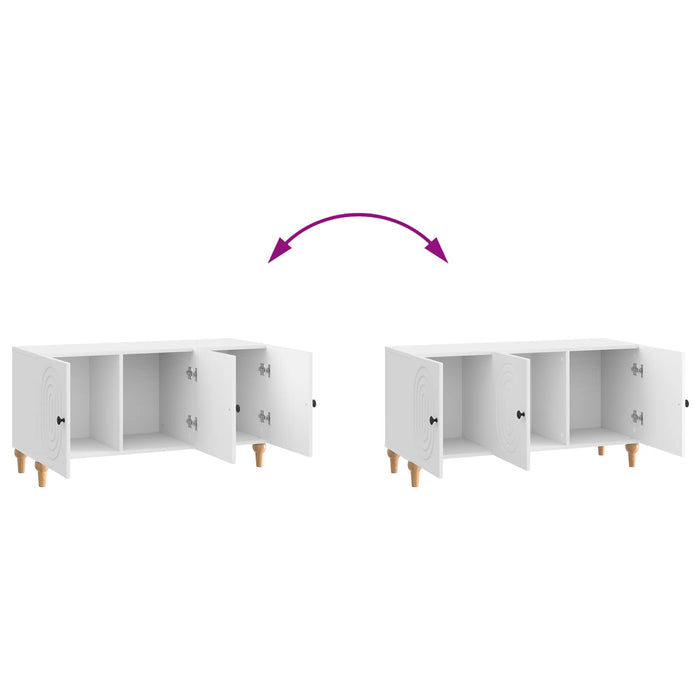 Cabinet TV Alb foarte lucios 99 x 34,5 x 50 cm Lemn prelucrat - WALTI WALTI