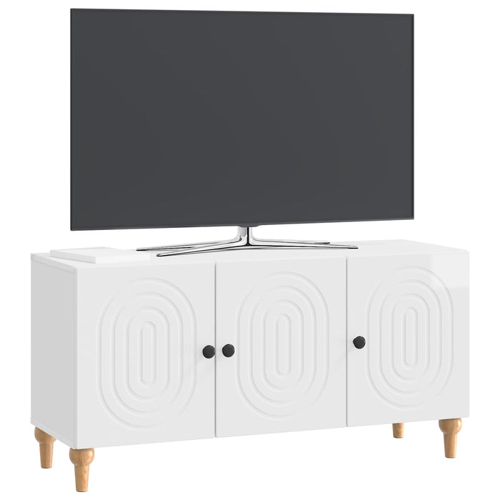 Cabinet TV Alb foarte lucios 99 x 34,5 x 50 cm Lemn prelucrat - WALTI WALTI
