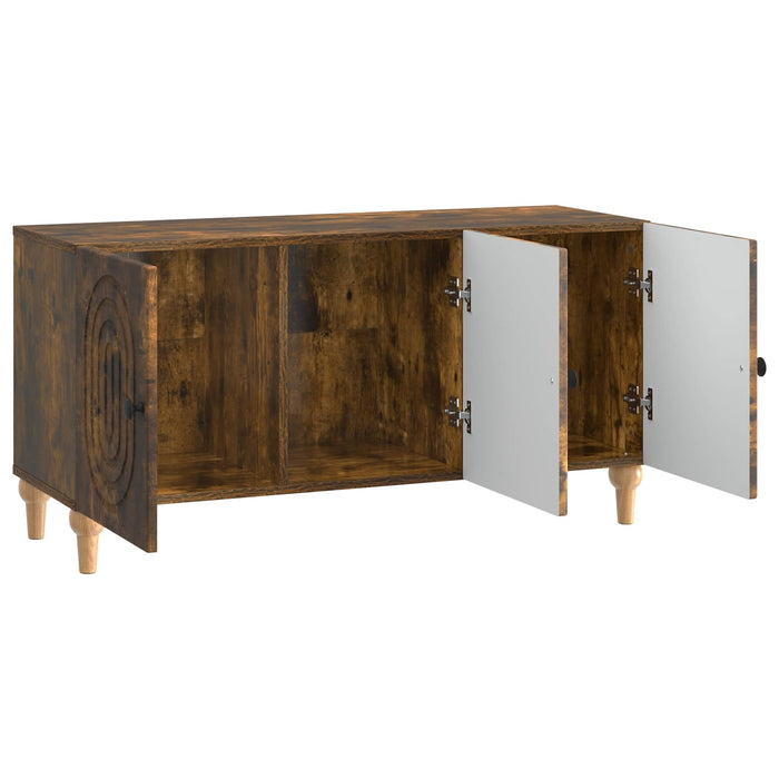 Cabinet TV Stejar fumuriu 99 x 34,5 x 50 cm Lemn prelucrat - WALTI WALTI
