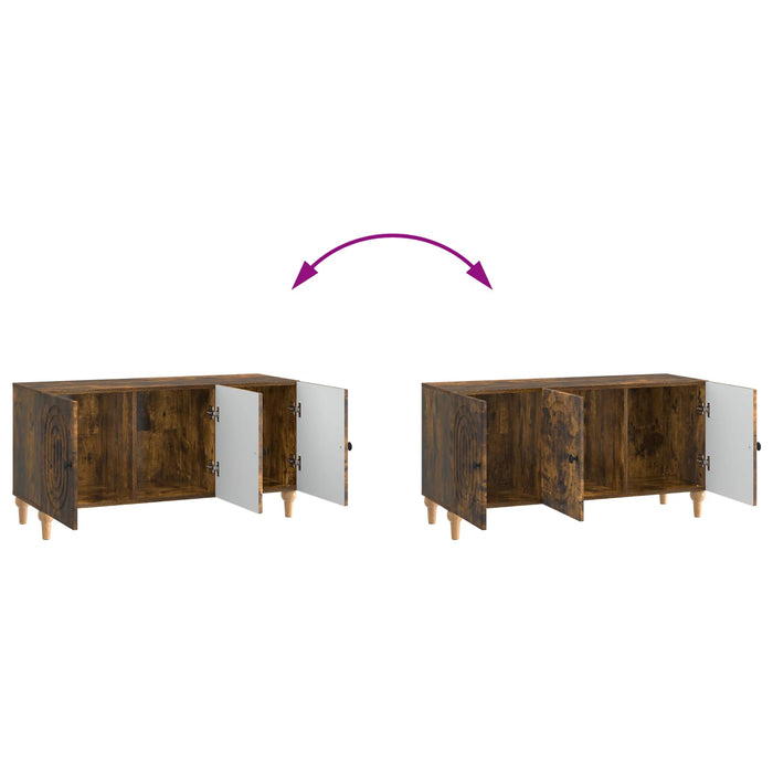 Cabinet TV Stejar fumuriu 99 x 34,5 x 50 cm Lemn prelucrat - WALTI WALTI