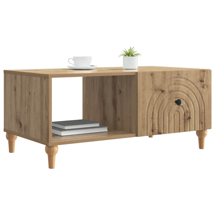Masă de cafea Stejar Artizanal 90 x 50 x 40 cm Lemn prelucrat - WALTI WALTI