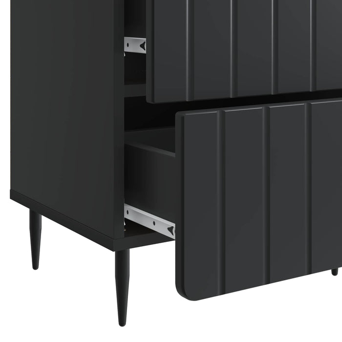 Dulap de noapte 2 pcs Negru 43 x 34,5 x 49,5 cm Lemn prelucrat - WALTI WALTI