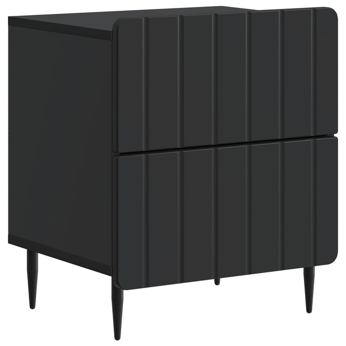 Dulap de noapte 2 pcs Negru 43 x 34,5 x 49,5 cm Lemn prelucrat - WALTI WALTI
