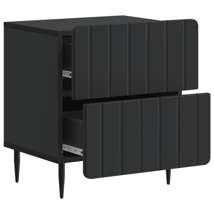 Dulap de noapte 2 pcs Negru 43 x 34,5 x 49,5 cm Lemn prelucrat - WALTI WALTI