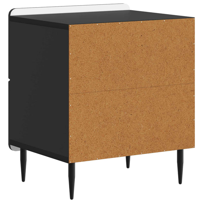 Dulap de noapte 2 pcs Negru 43 x 34,5 x 49,5 cm Lemn prelucrat - WALTI WALTI