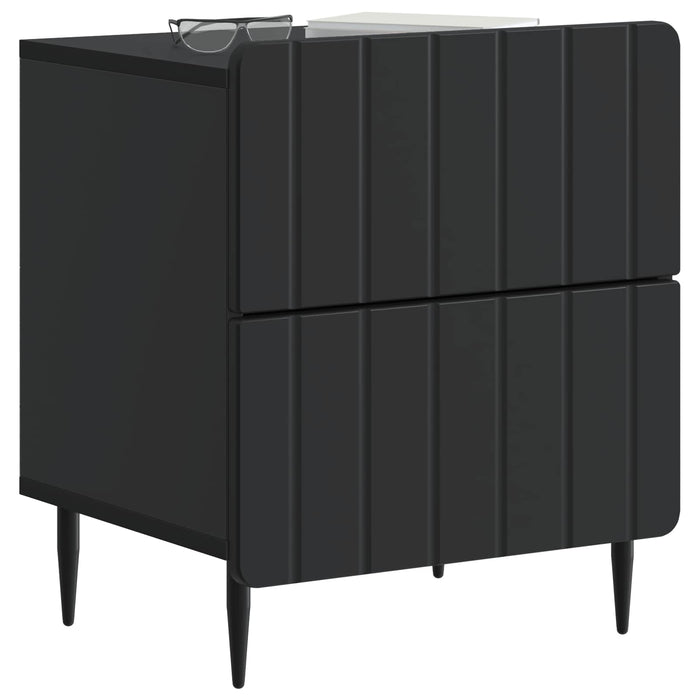 Dulap de noapte 2 pcs Negru 43 x 34,5 x 49,5 cm Lemn prelucrat - WALTI WALTI