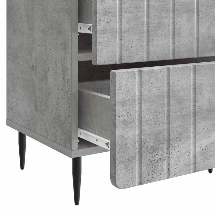Dulap de noapte Gri Beton 43 x 34,5 x 49,5 cm Lemn prelucrat - WALTI WALTI