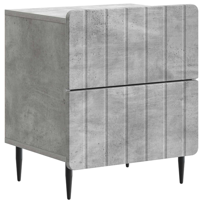 Dulap de noapte Gri Beton 43 x 34,5 x 49,5 cm Lemn prelucrat - WALTI WALTI