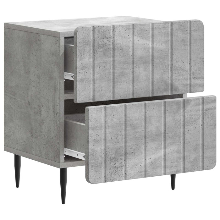 Dulap de noapte Gri Beton 43 x 34,5 x 49,5 cm Lemn prelucrat - WALTI WALTI