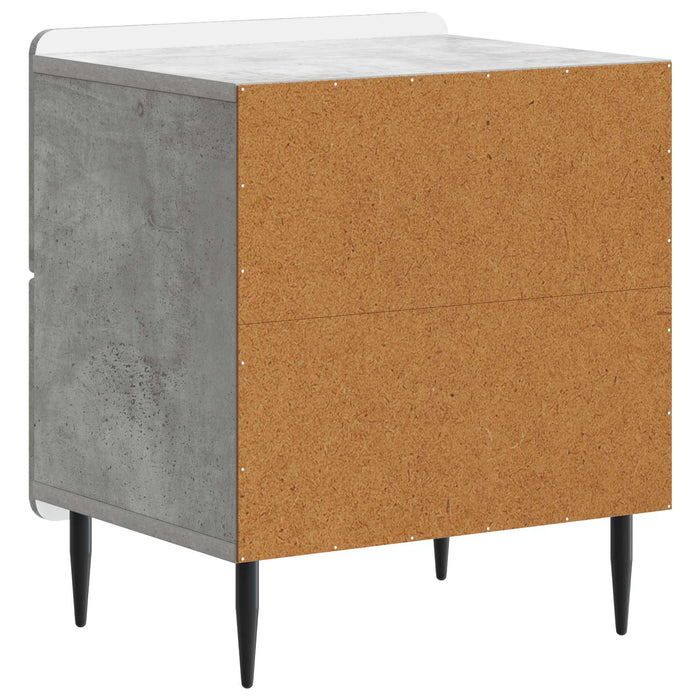 Dulap de noapte Gri Beton 43 x 34,5 x 49,5 cm Lemn prelucrat - WALTI WALTI