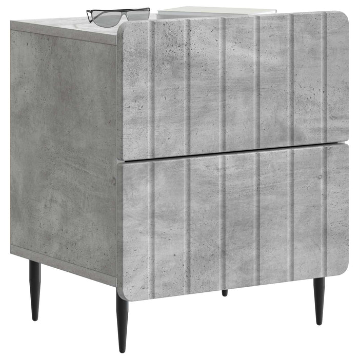 Dulap de noapte Gri Beton 43 x 34,5 x 49,5 cm Lemn prelucrat - WALTI WALTI