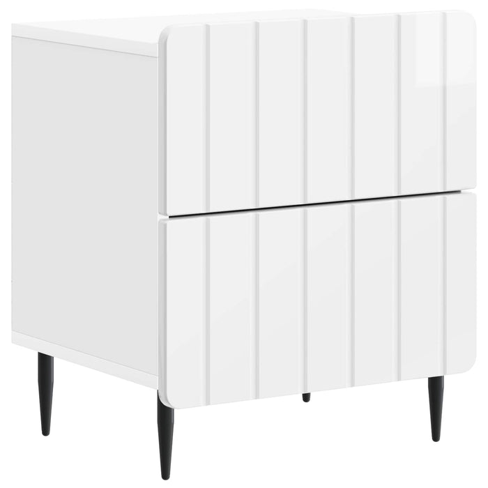 Dulap de noapte cu sertar Alb foarte lucios 43 x 34,5 x 49,5 cm - WALTI WALTI