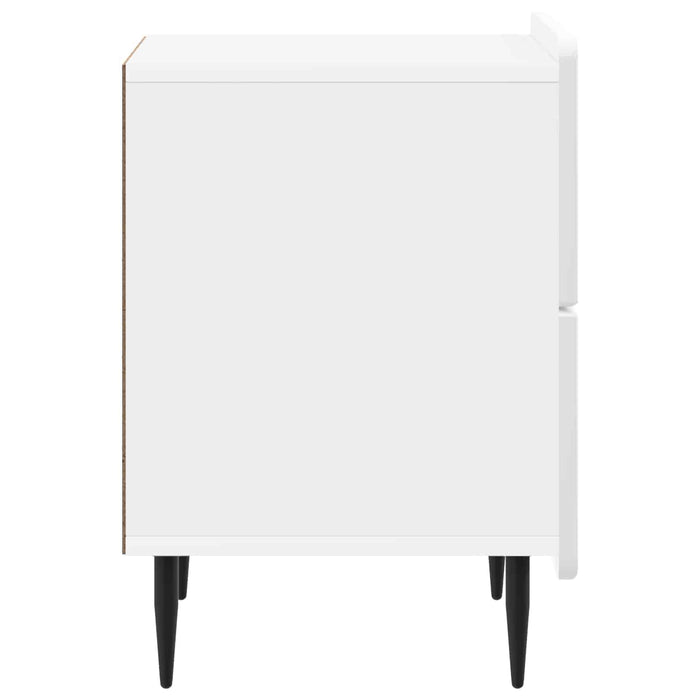 Dulap de noapte cu sertar Alb foarte lucios 43 x 34,5 x 49,5 cm - WALTI WALTI