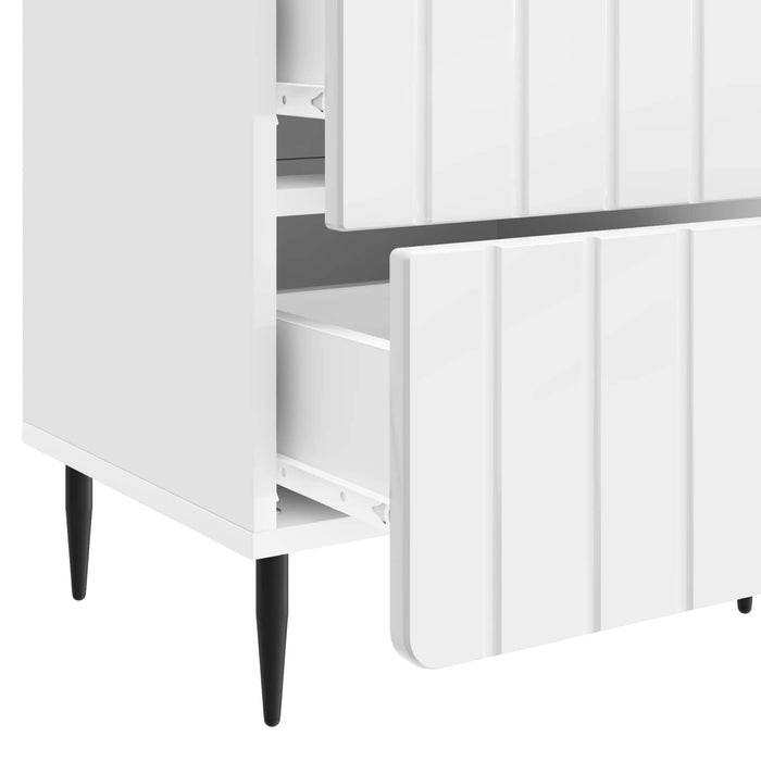 Dulap de noapte 2 pcs Alb foarte lucios 43 x 34,5 x 49,5 cm - WALTI WALTI