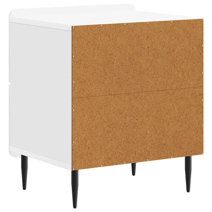 Dulap de noapte 2 pcs Alb foarte lucios 43 x 34,5 x 49,5 cm - WALTI WALTI