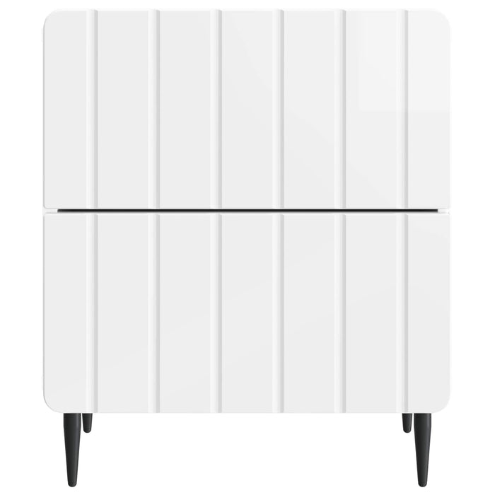 Dulap de noapte 2 pcs Alb foarte lucios 43 x 34,5 x 49,5 cm - WALTI WALTI