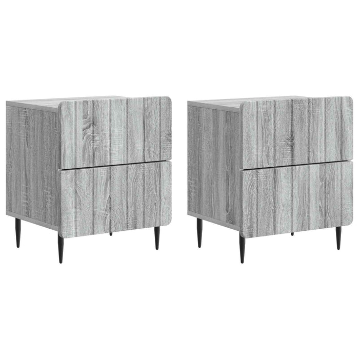 Dulap de noapte cu sertar 2 pcs Sonoma gri 43 x 34,5 x 49,5 cm - WALTI WALTI