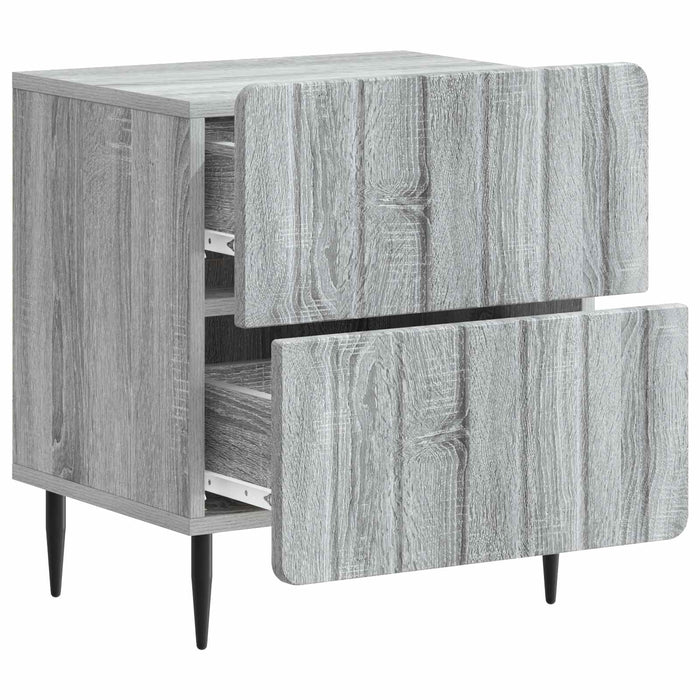 Dulap de noapte cu sertar 2 pcs Sonoma gri 43 x 34,5 x 49,5 cm - WALTI WALTI